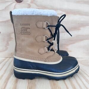 Sorel - Caribou - Winter Boots - Brown/Black - Kids Big Unisex - 6 - LY1000-281